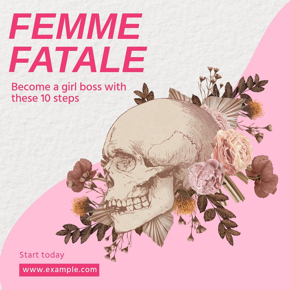 Female boss Instagram post template, editable social media design