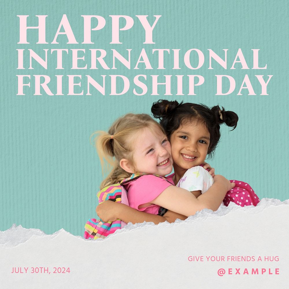 Friendship day Instagram post template, editable social media design