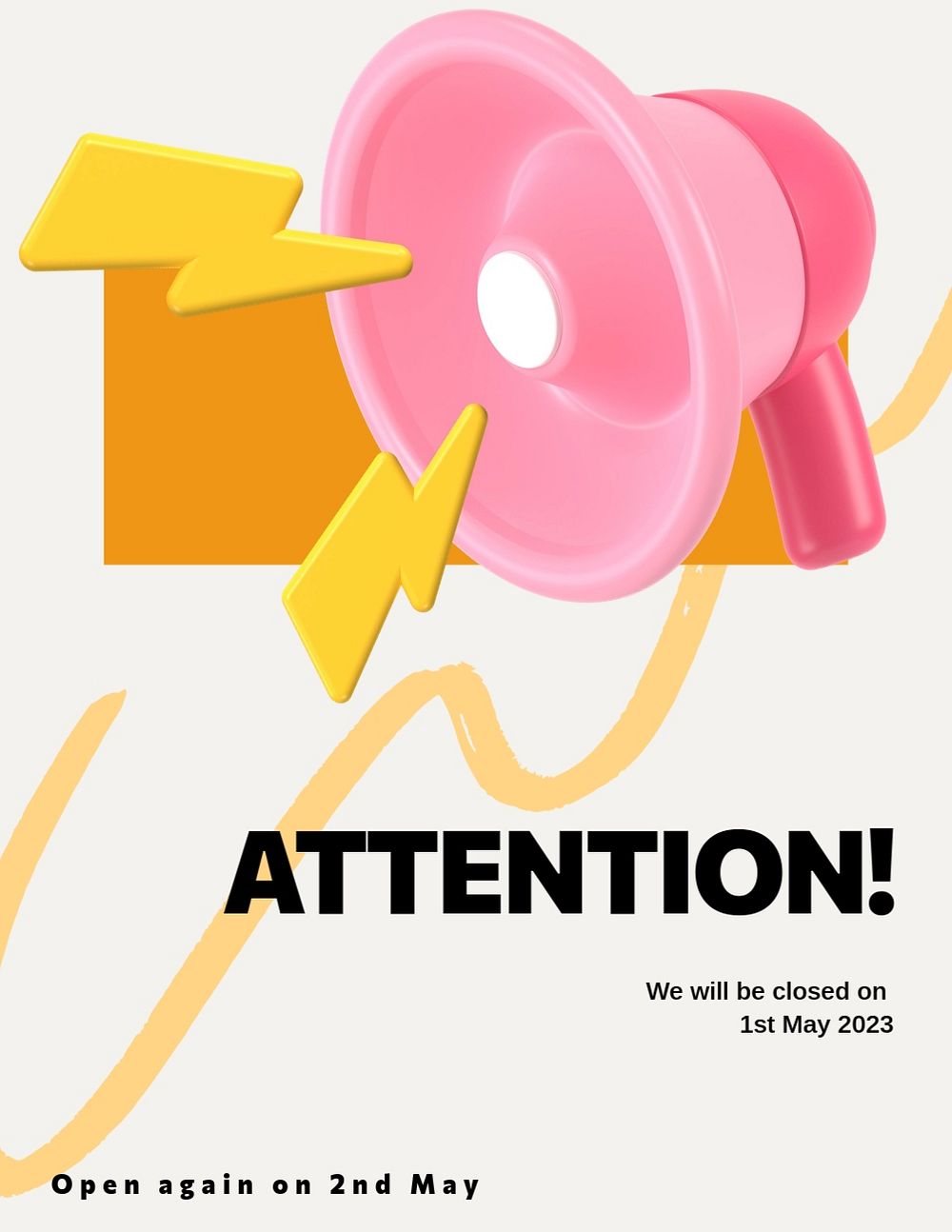 Attention, editable flyer template