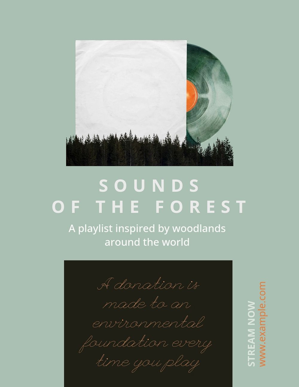 Sounds of forest flyer template, editable design