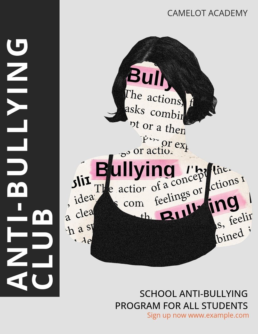 Anti-bullying club, editable flyer template