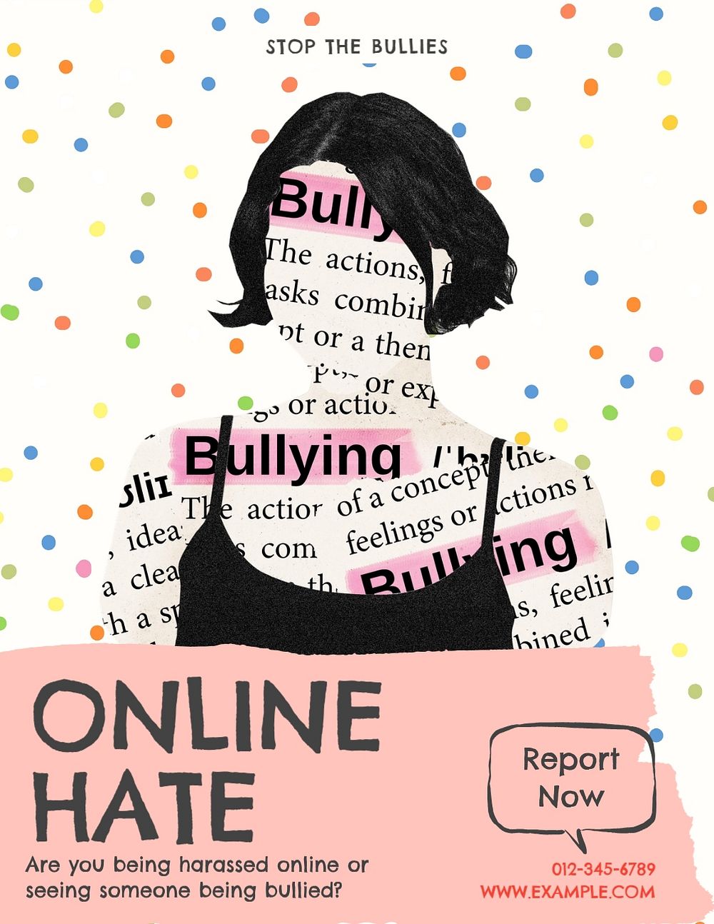 Online hate, editable flyer template