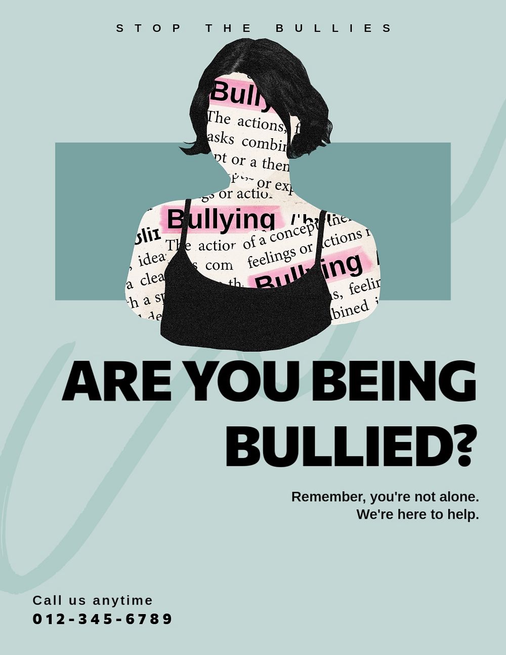 Bullying, editable flyer template