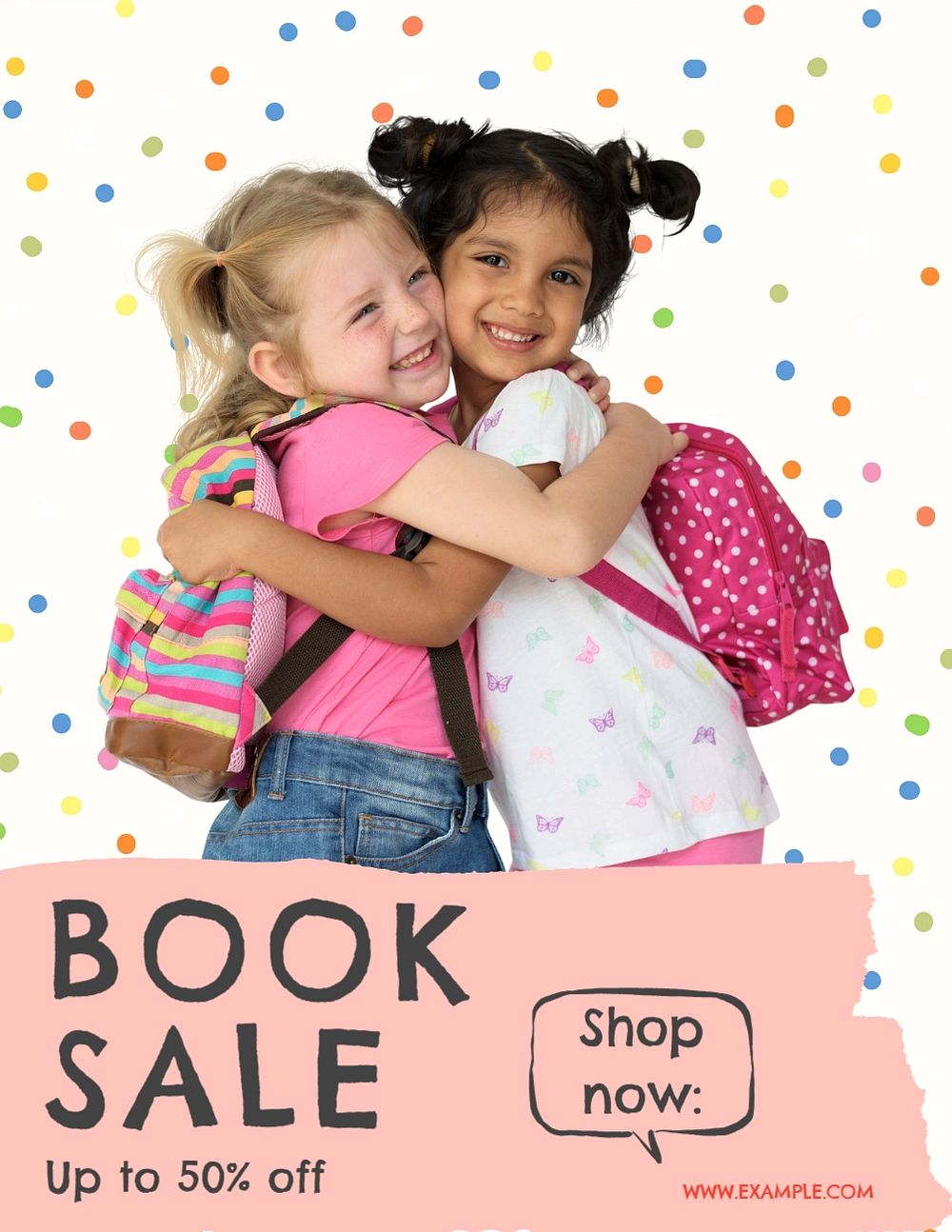 Back-to-school book sale, editable flyer template