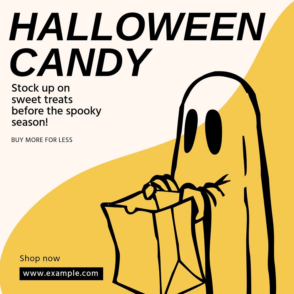 Halloween candy Instagram post template, editable social media design