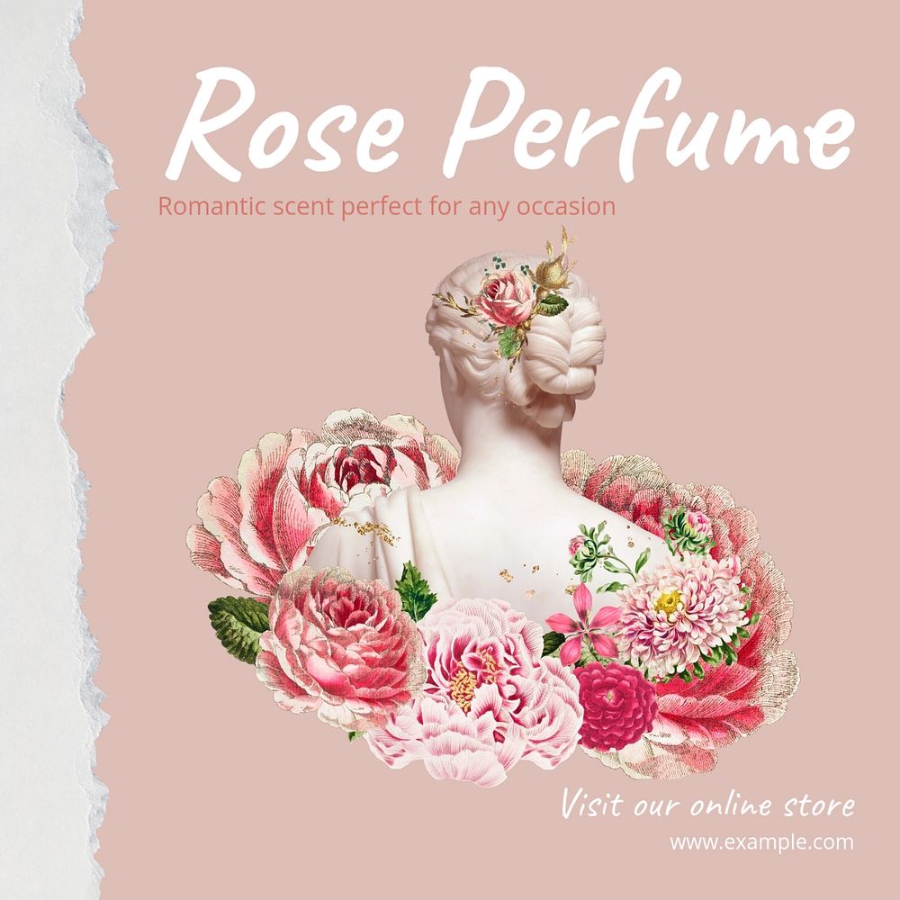 Floral perfume Instagram post template, editable social media design