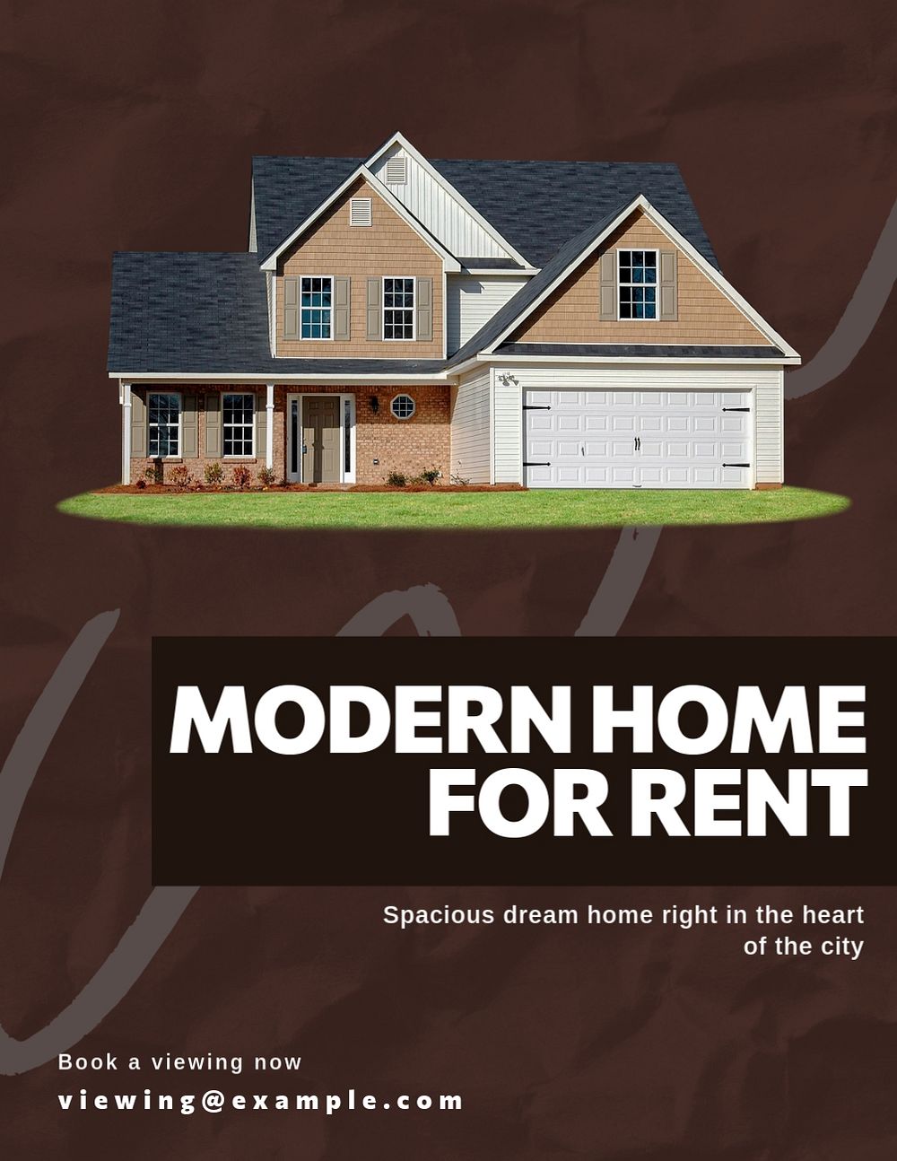 Modern home rental, editable flyer template