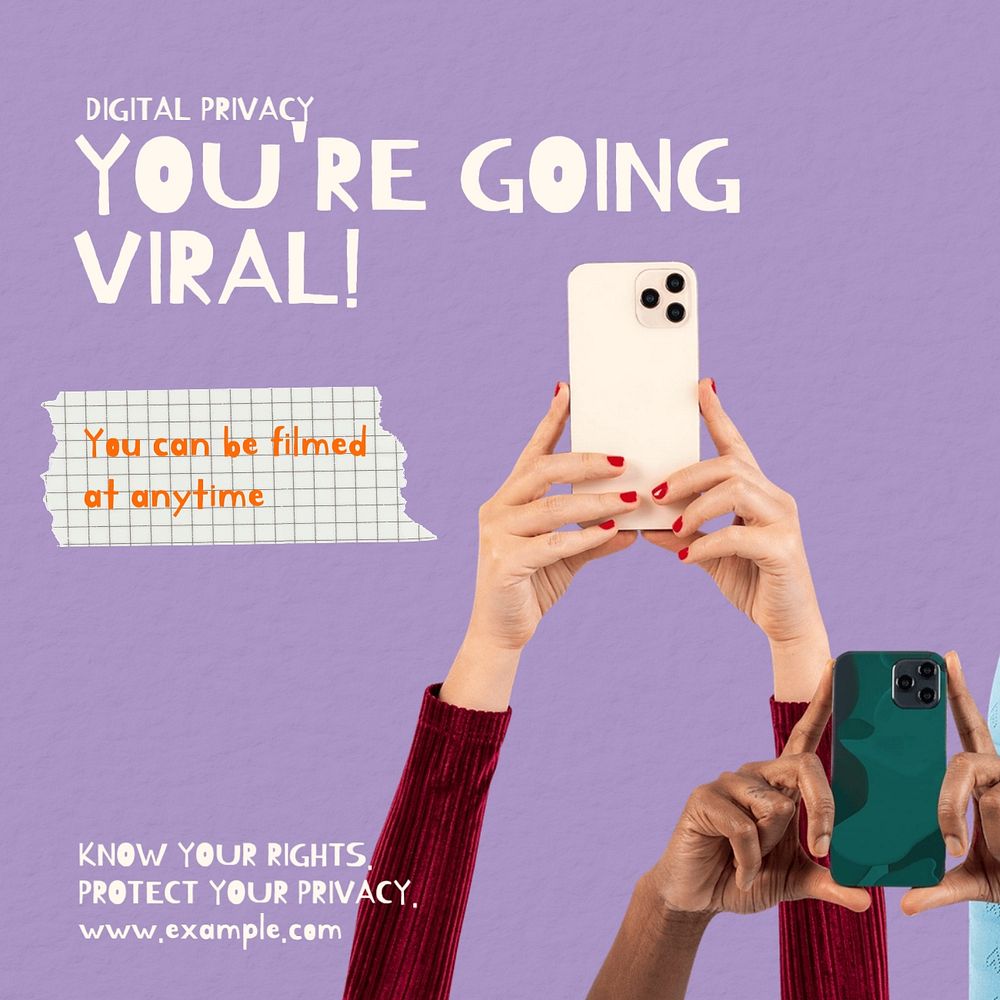 Social media privacy Instagram post template, editable social media design