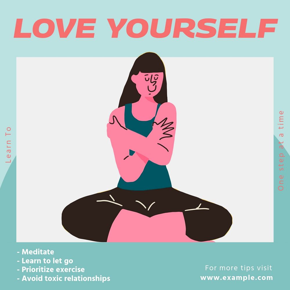 Love yourself Instagram post template, editable social media design