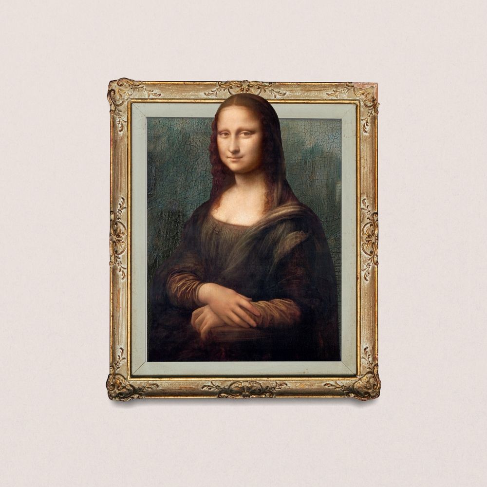 Mona Lisa picture frame, famous artwork remixed by rawpixel.