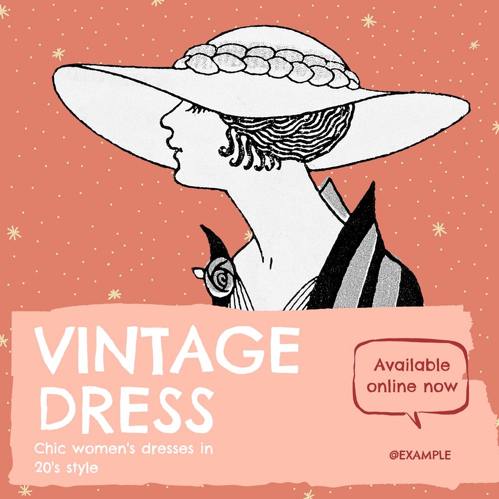 Vintage clothing Instagram post template, editable social media design