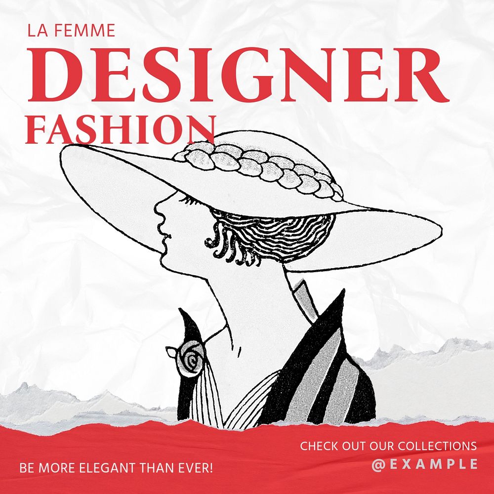 Designer fashion Instagram post template, editable social media design