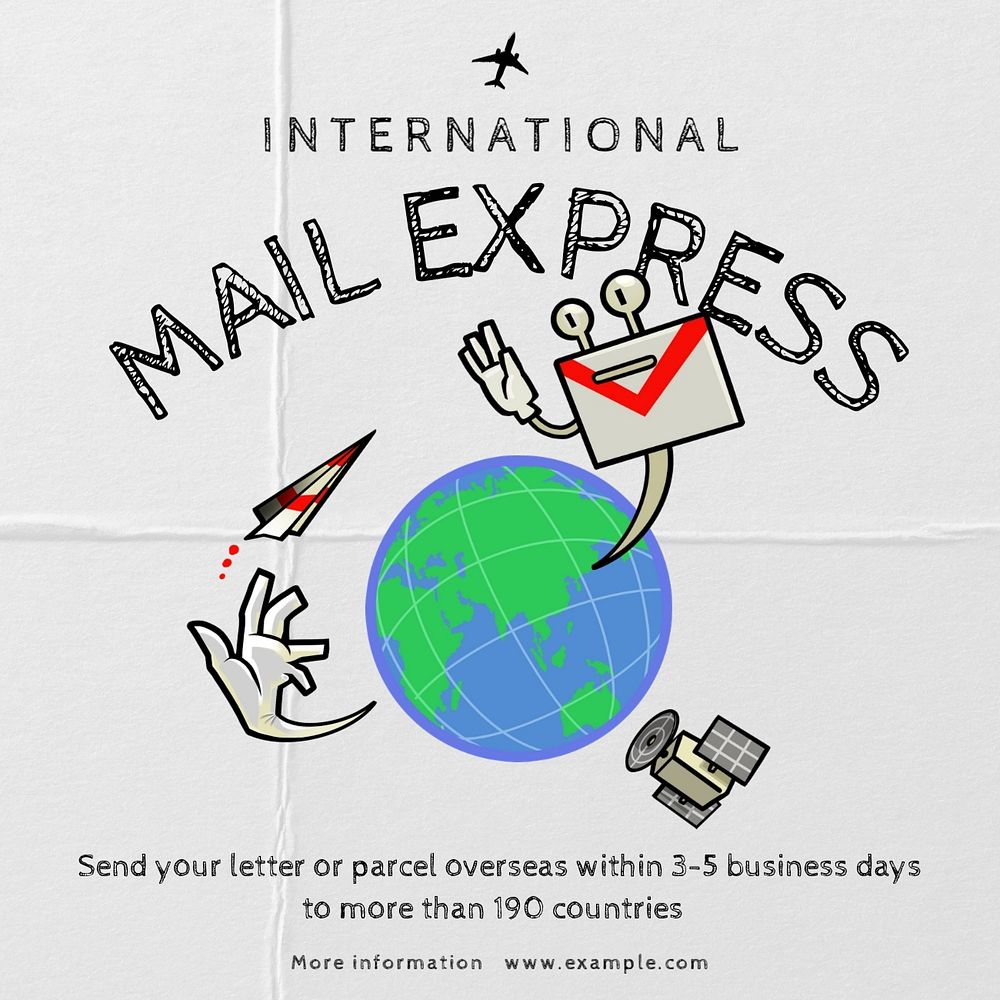 Express mail  Instagram post template, editable design