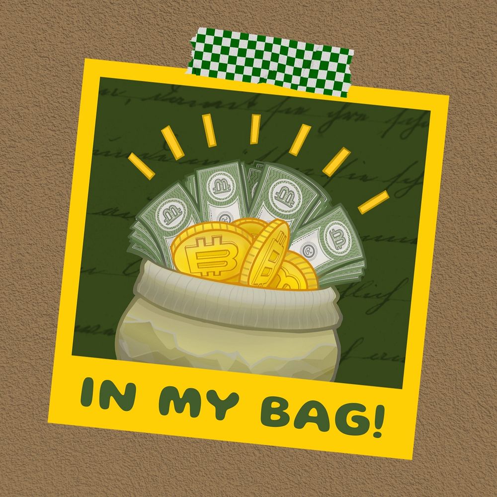 Money bag  Instagram post template, editable design