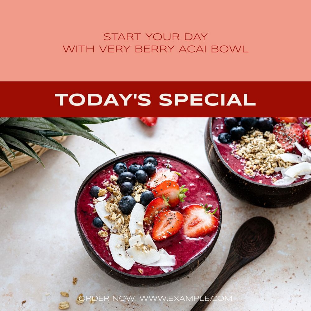 Today's special menu Instagram post template, editable social media ad