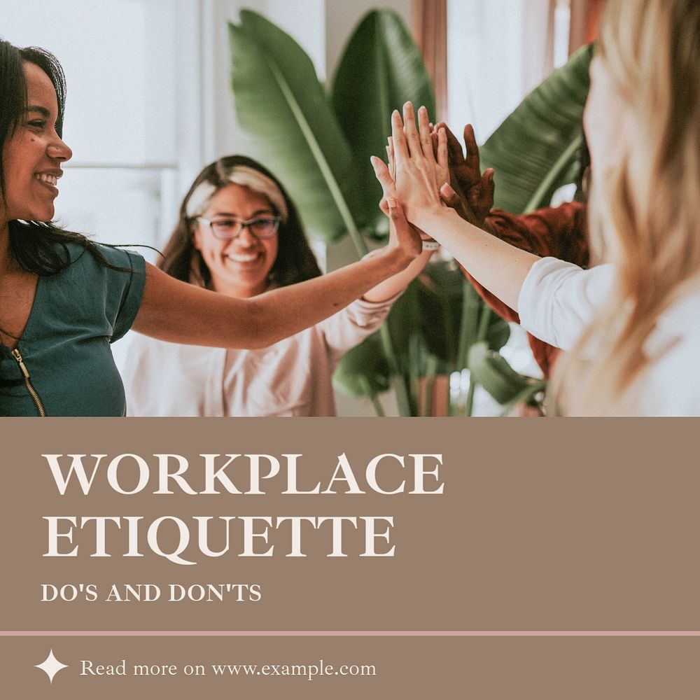 Workplace etiquette Instagram post template, editable social media ad