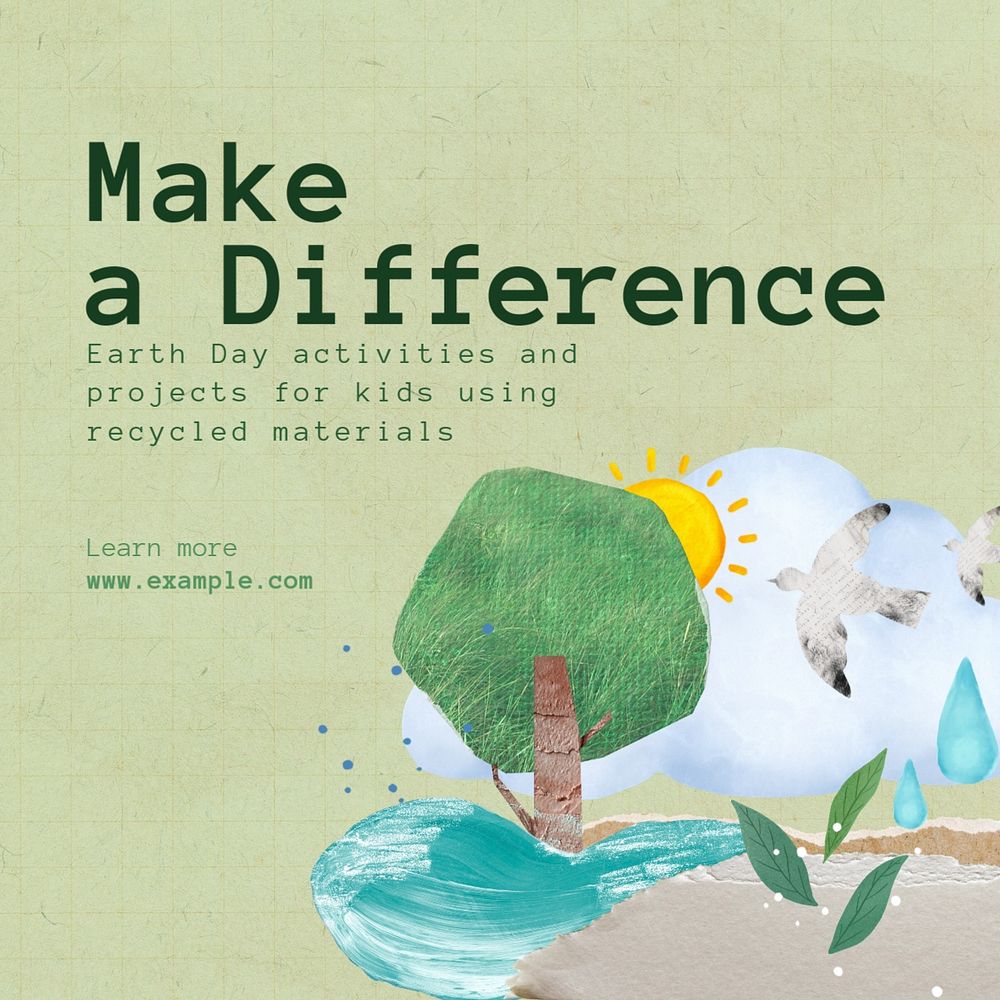 Make difference Instagram post template, editable design