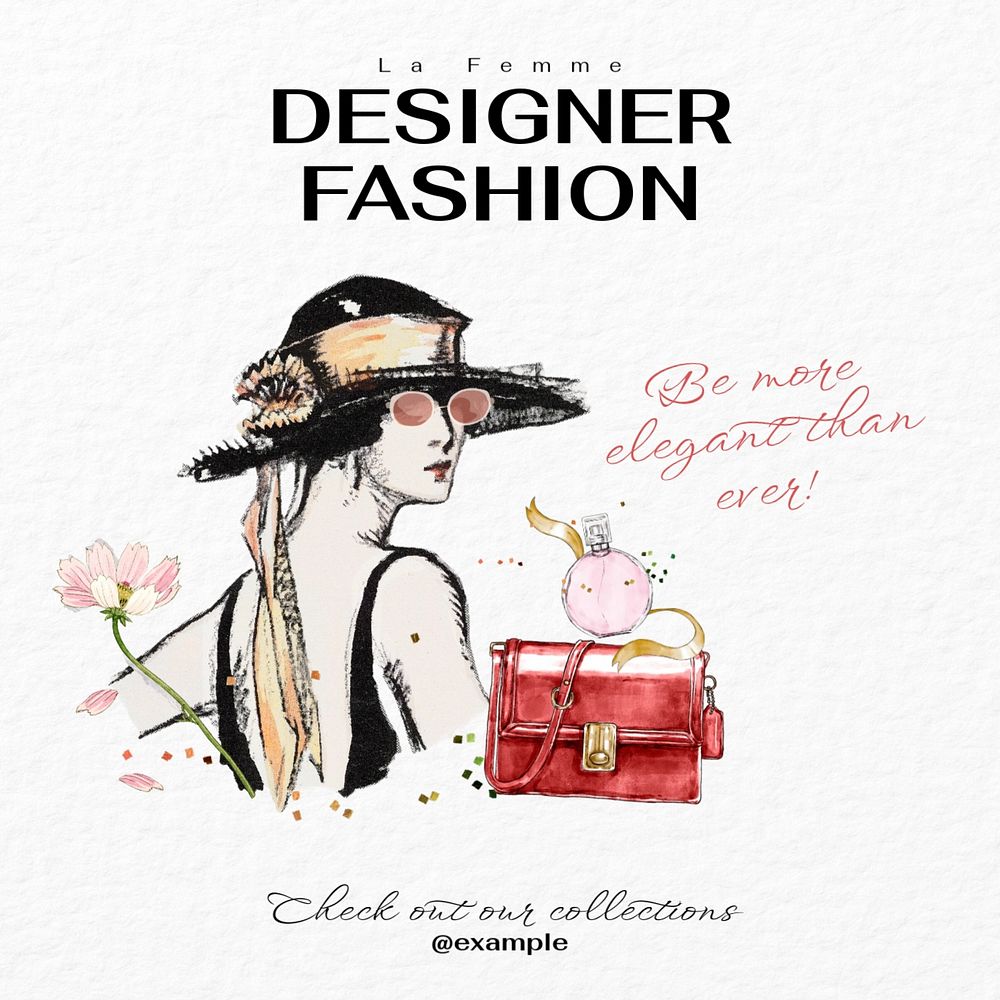 Fashion designer Instagram post template, editable design