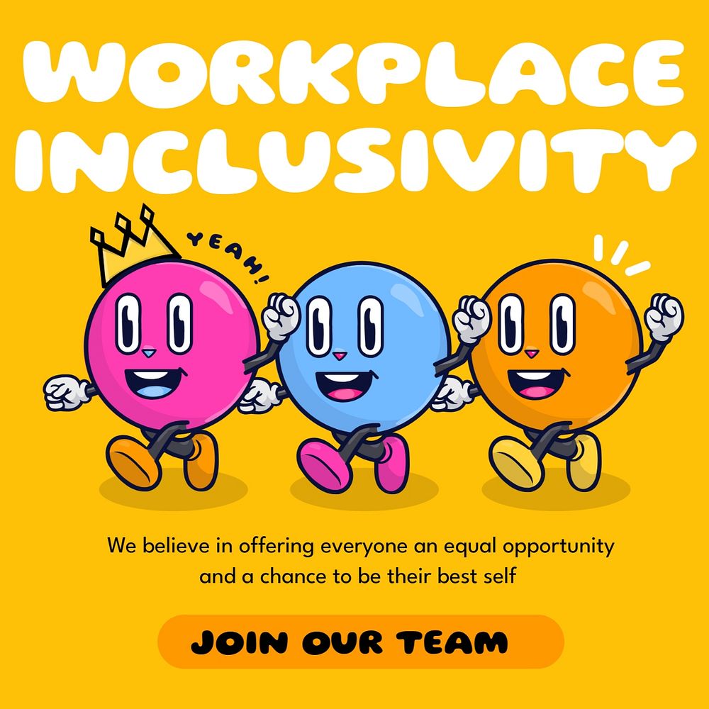 Workplace inclusivity  Instagram post template, editable design