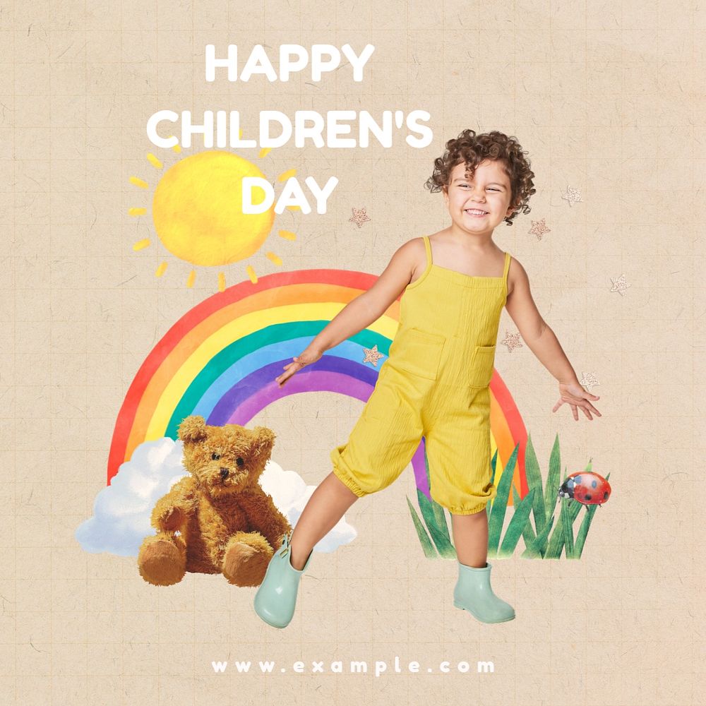 Children's Day Instagram post template, editable design