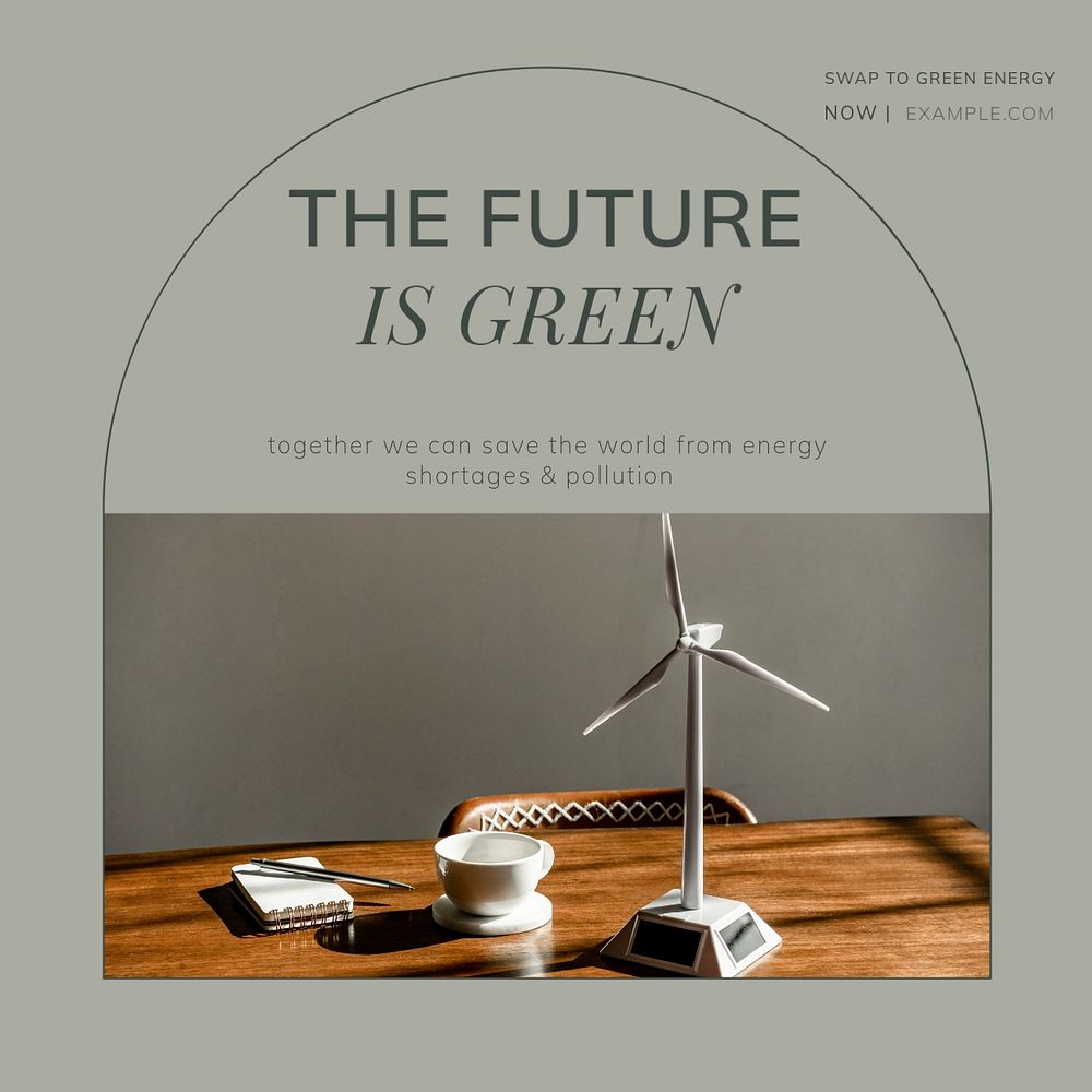 The future is green Instagram post template, editable social media ad