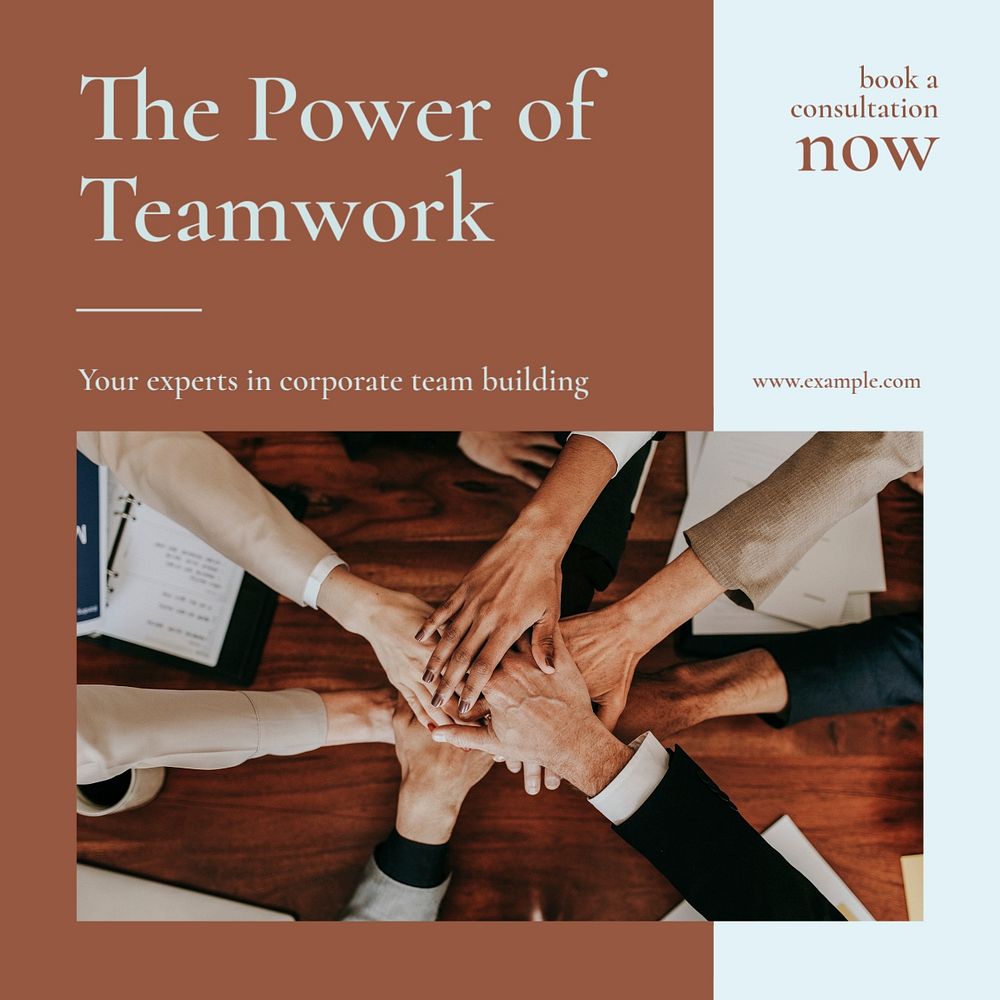 Power of teamwork Instagram post template, editable social media ad