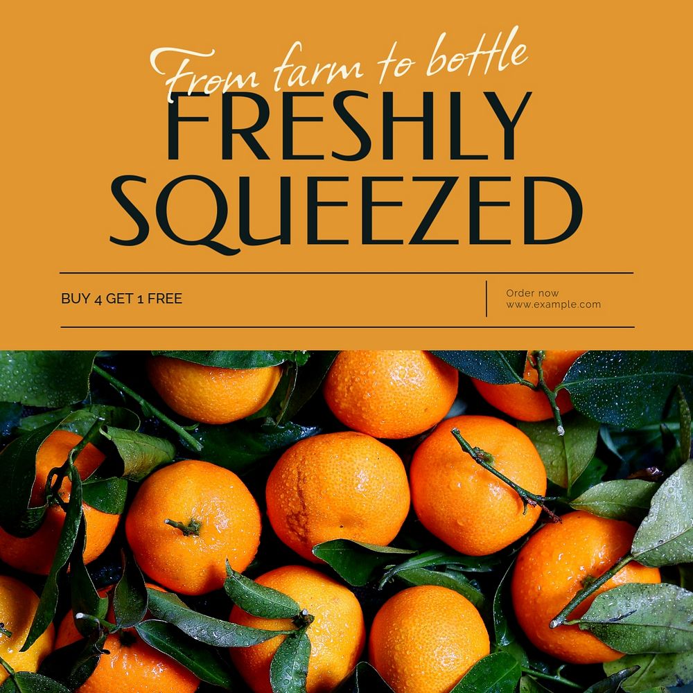 Fresh juice Instagram post template, editable social media ad