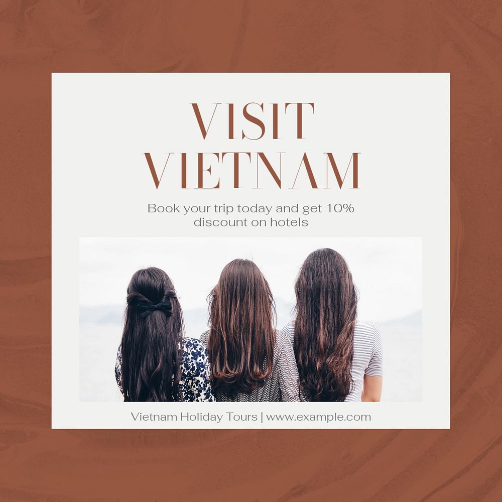 Visit Vietnam Instagram post template, editable social media ad