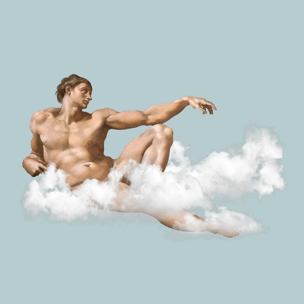 The Creation of Adam, editable Michelangelo Buonarroti's famous painting, remixed by rawpixel