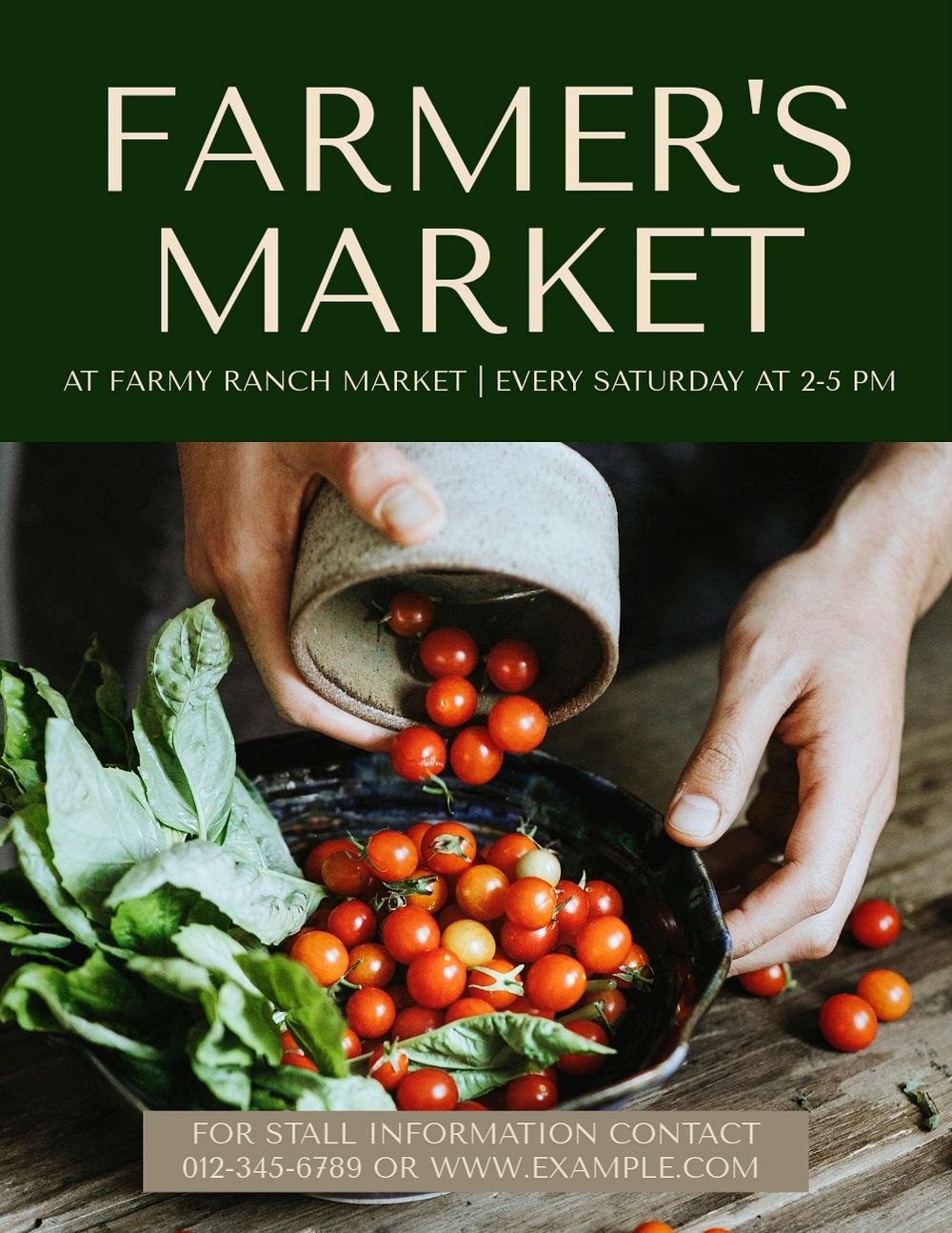 Farmer's market flyer template, editable text & design