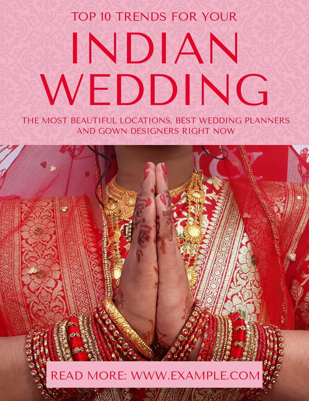 Indian wedding flyer template, editable text & design