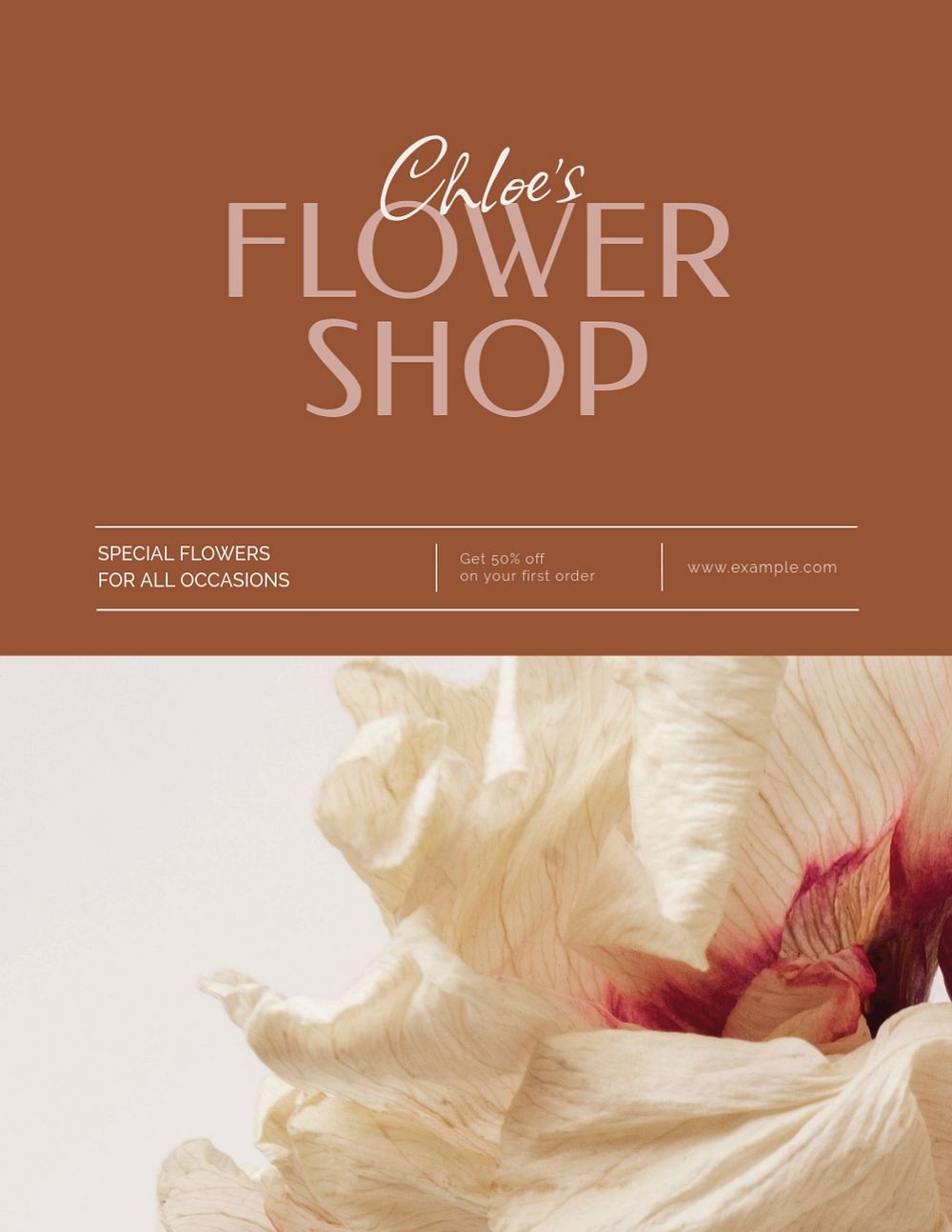 Flower shop flyer template, editable ad