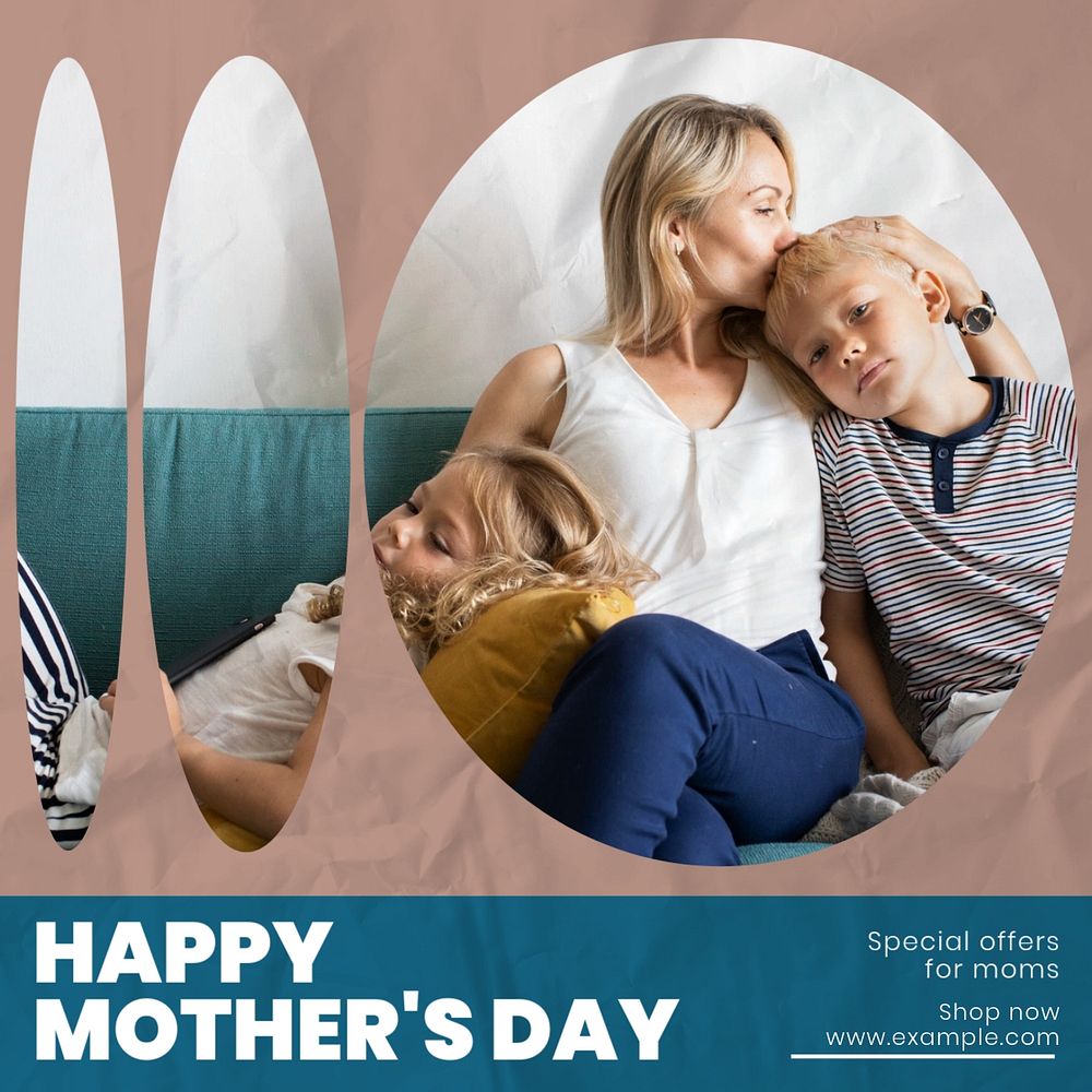 Mother's day sale Facebook post template, editable social media ad