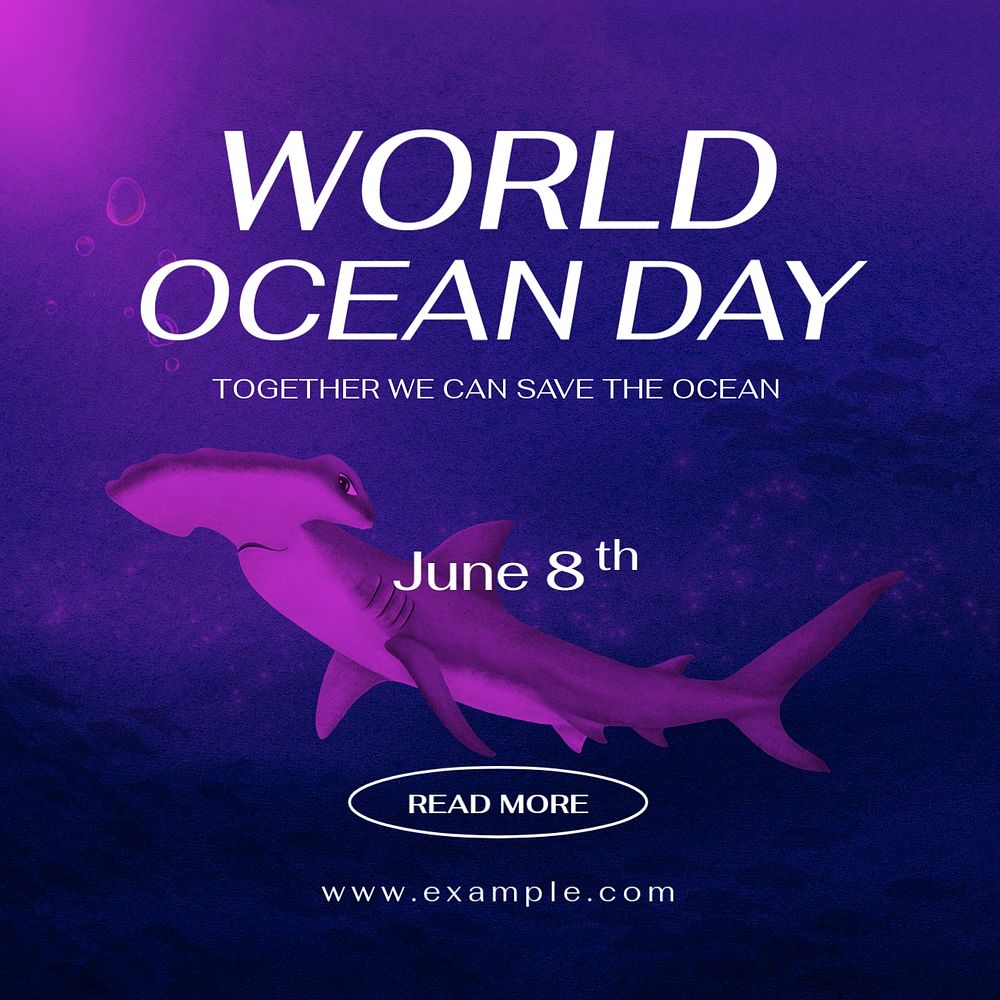 World Ocean Day Instagram post template, editable aesthetic paint remix 