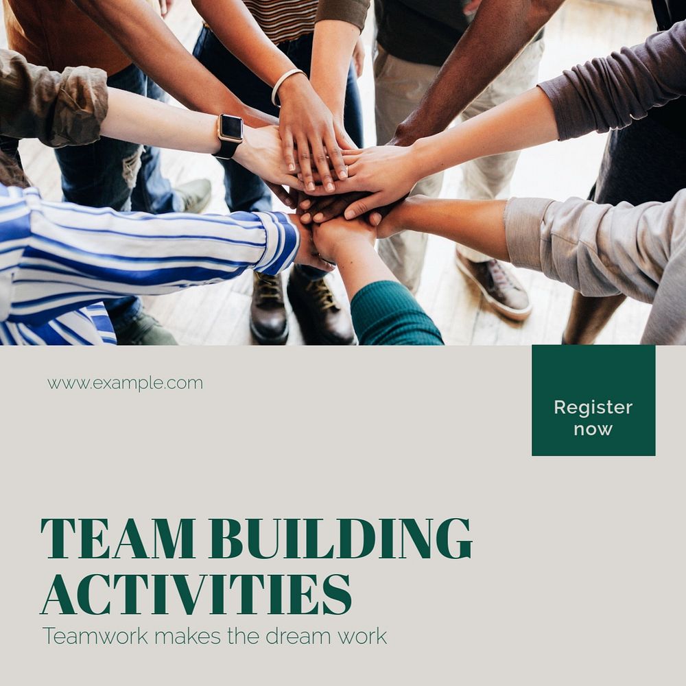 Team building work Facebook post template, editable social media ad