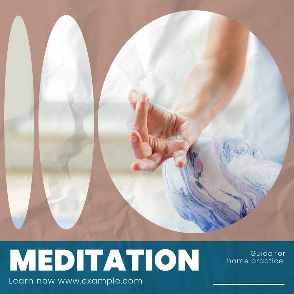 Meditation Facebook post template, editable social media ad