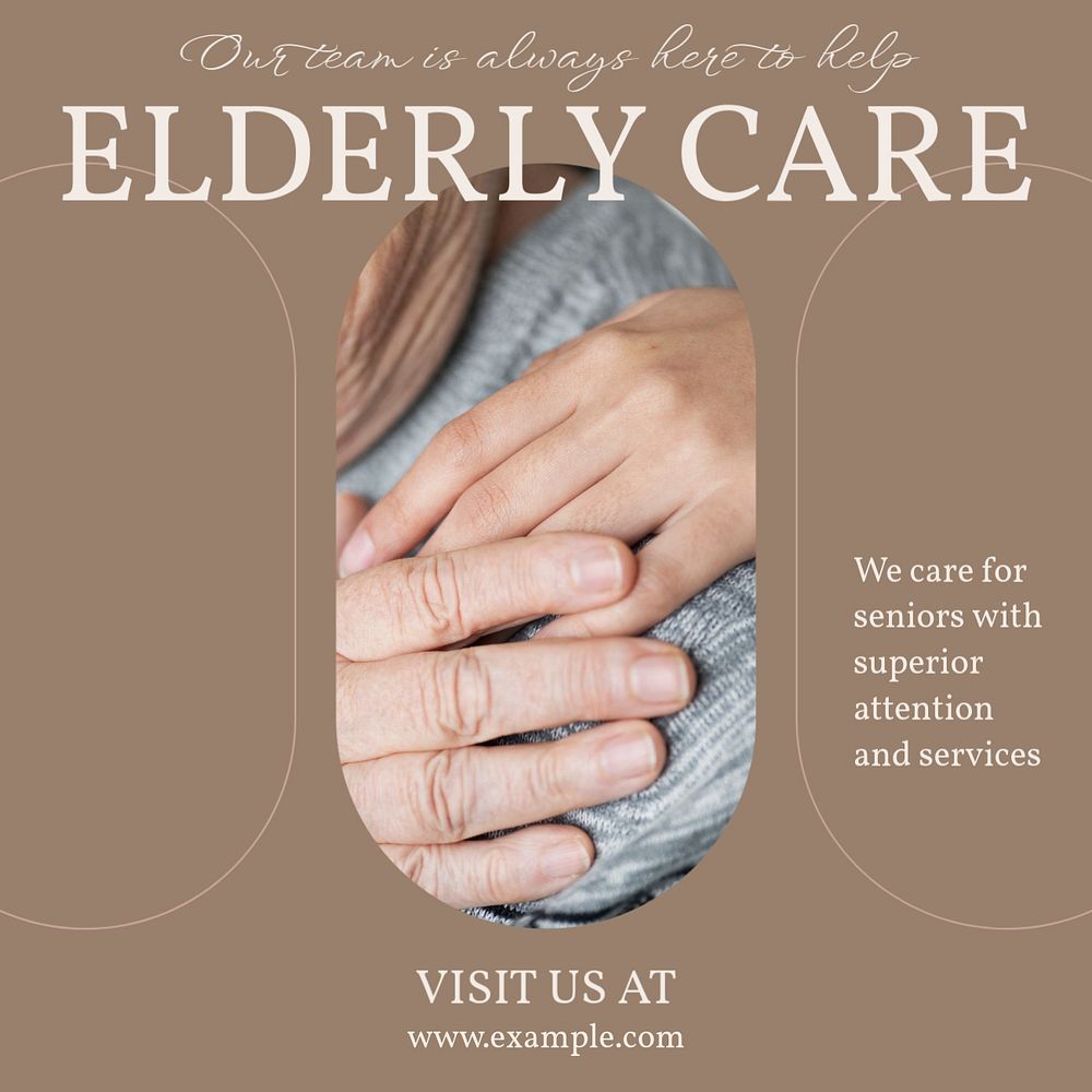 Elderly care Facebook post template, editable social media ad