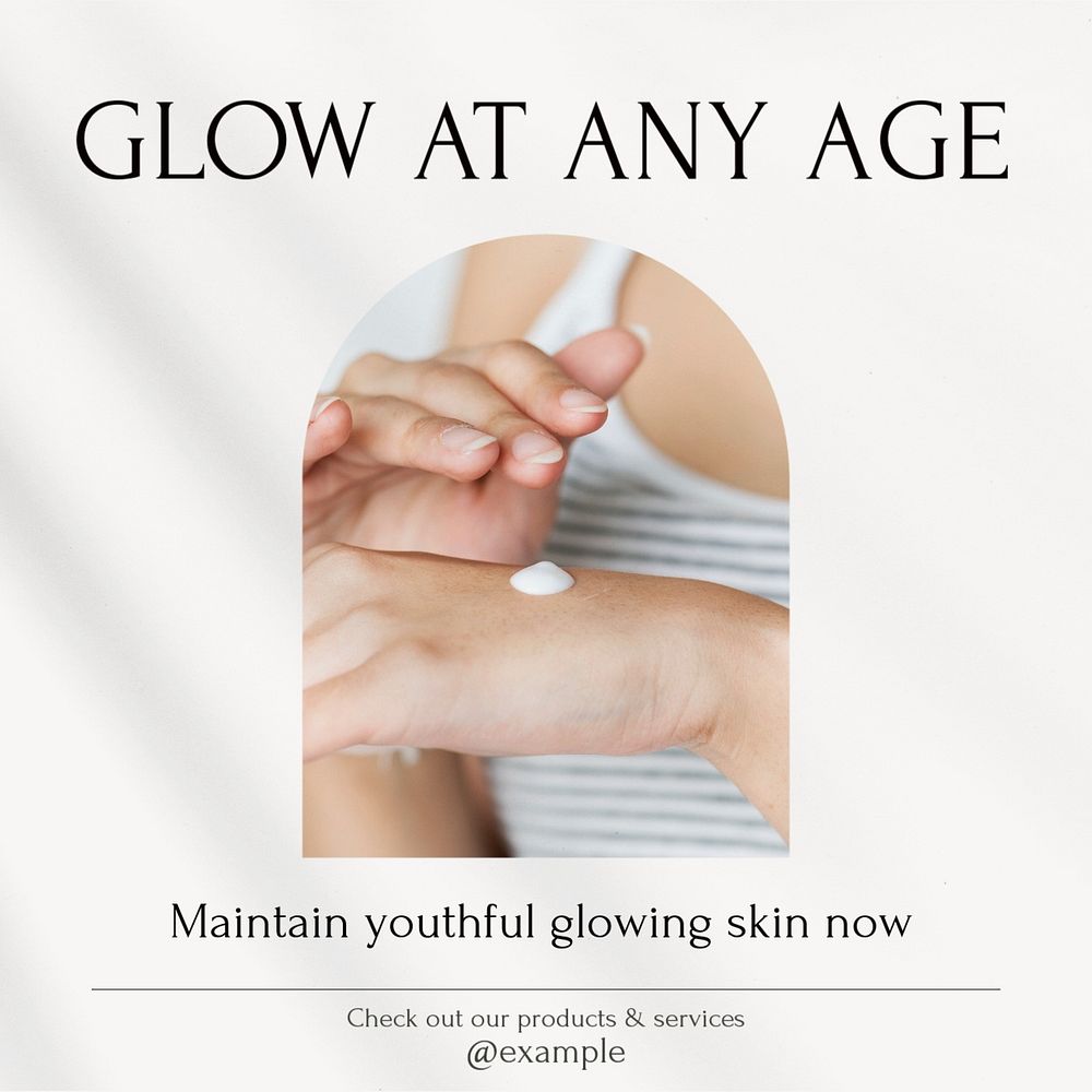 Aging skin treatment Facebook post template, editable social media ad