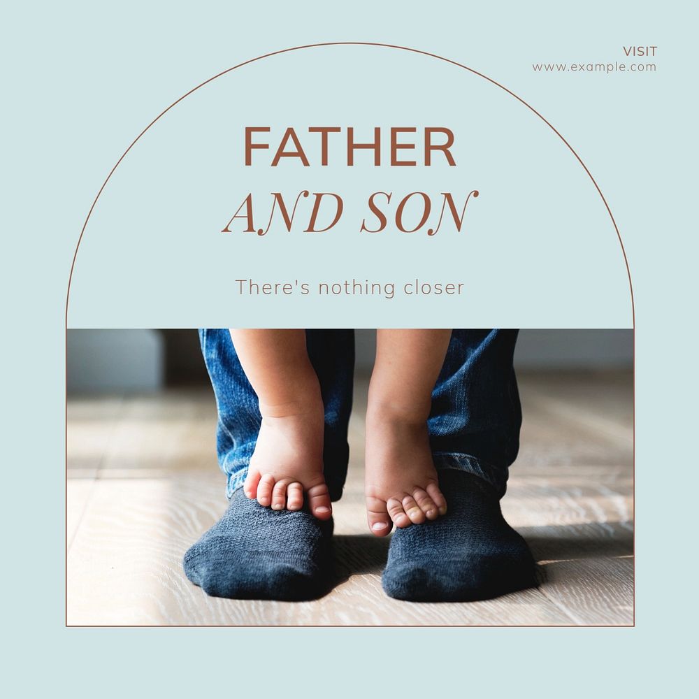 Father and son Facebook post template, editable social media ad