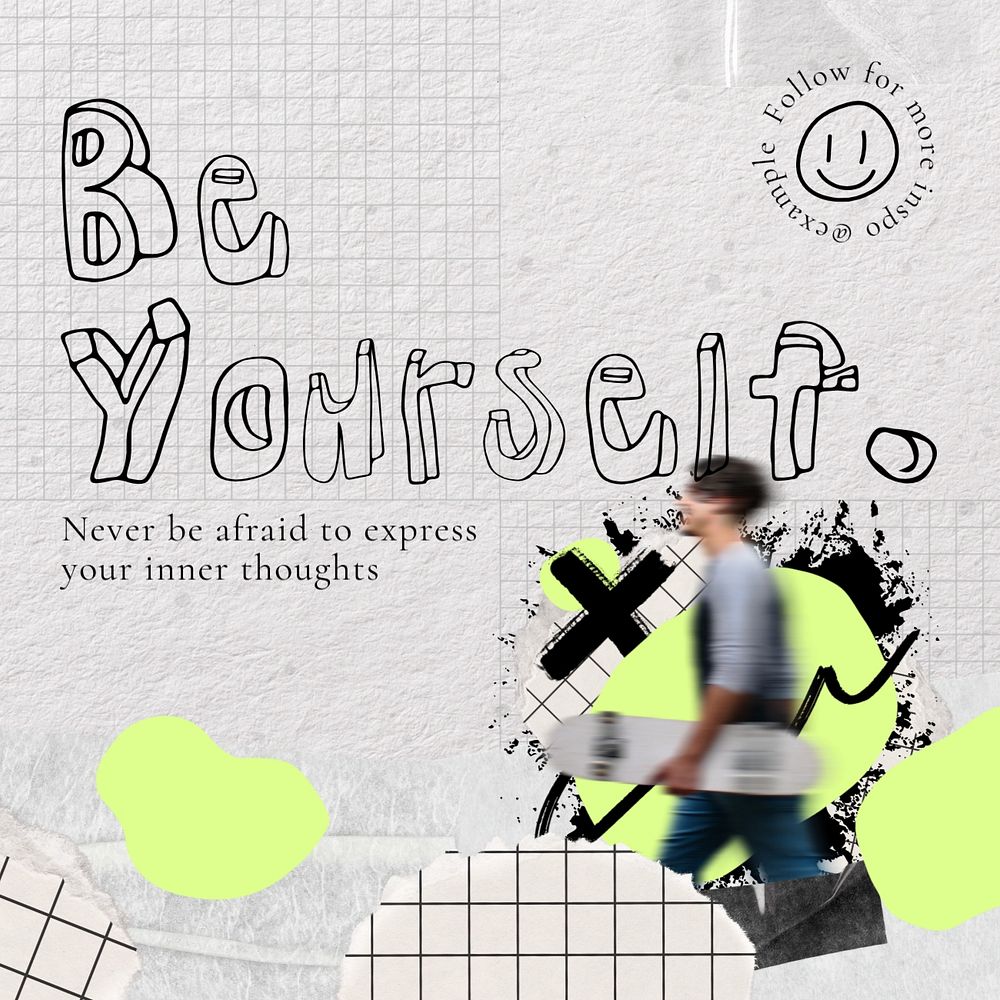 Be yourself Instagram post template, editable design