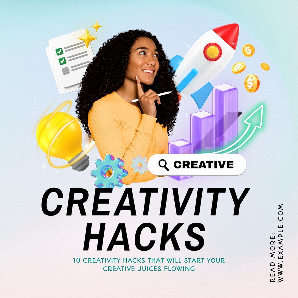 Creativity hacks Instagram post template