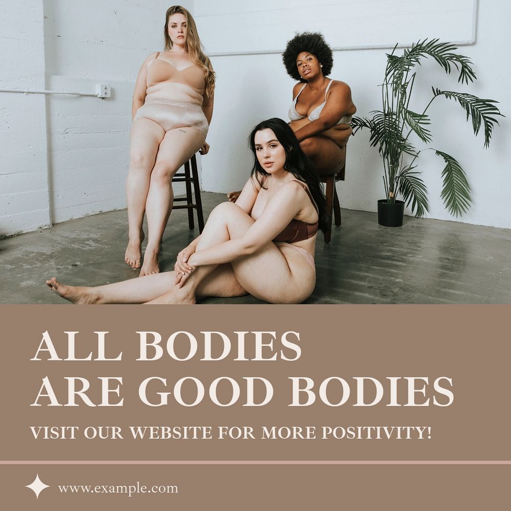 Body positivity Facebook post template, editable social media ad