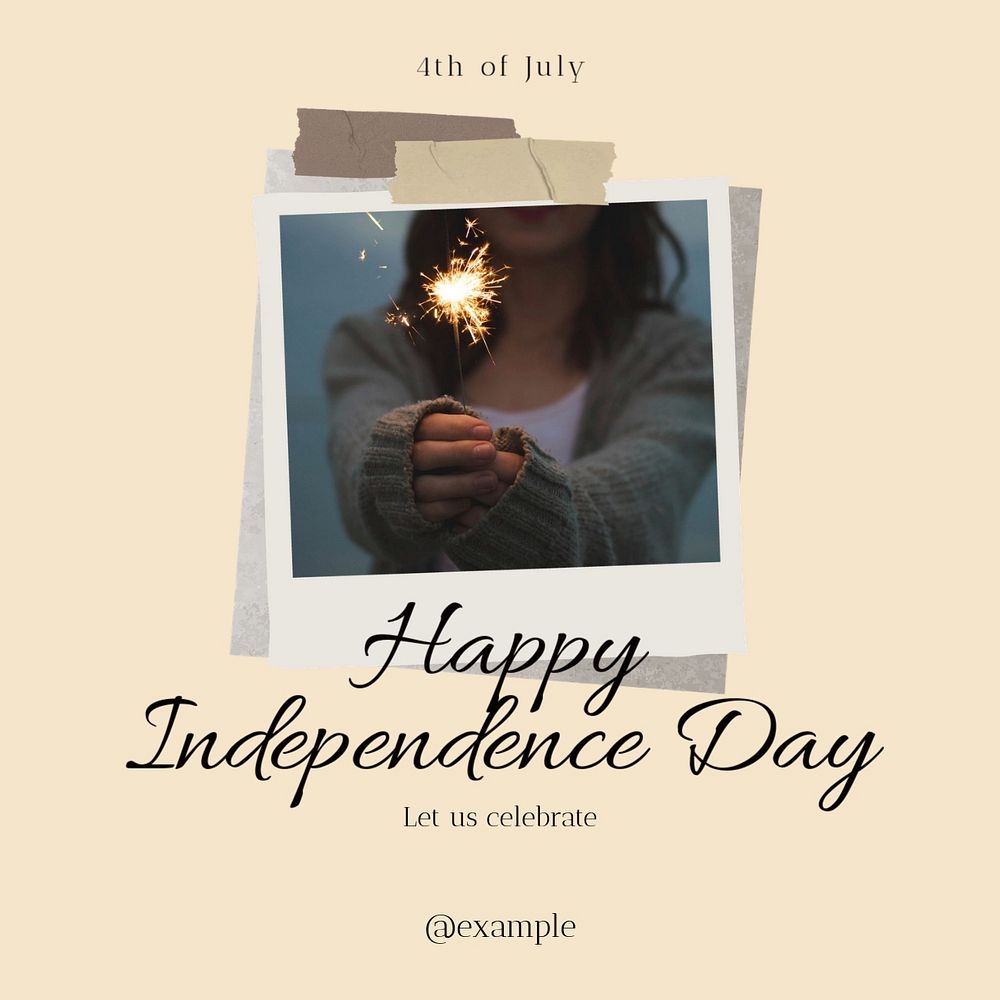 Independence Day Facebook post template, editable social media ad