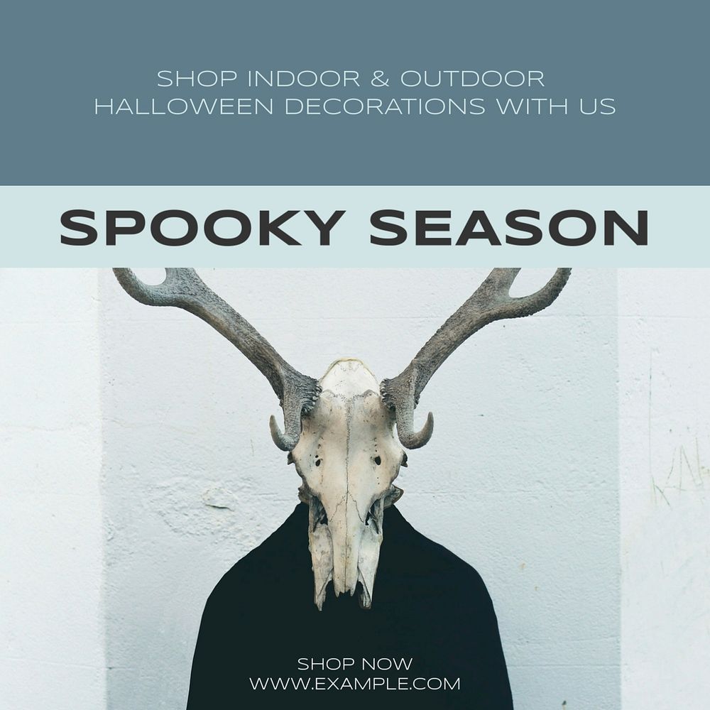 Spooky decor Facebook post template, editable social media ad