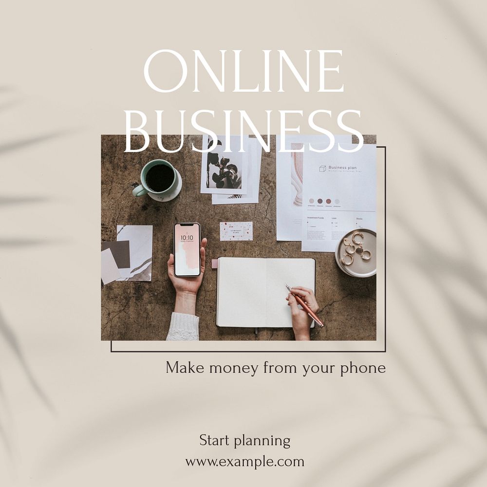 Online business Facebook post template, editable social media ad