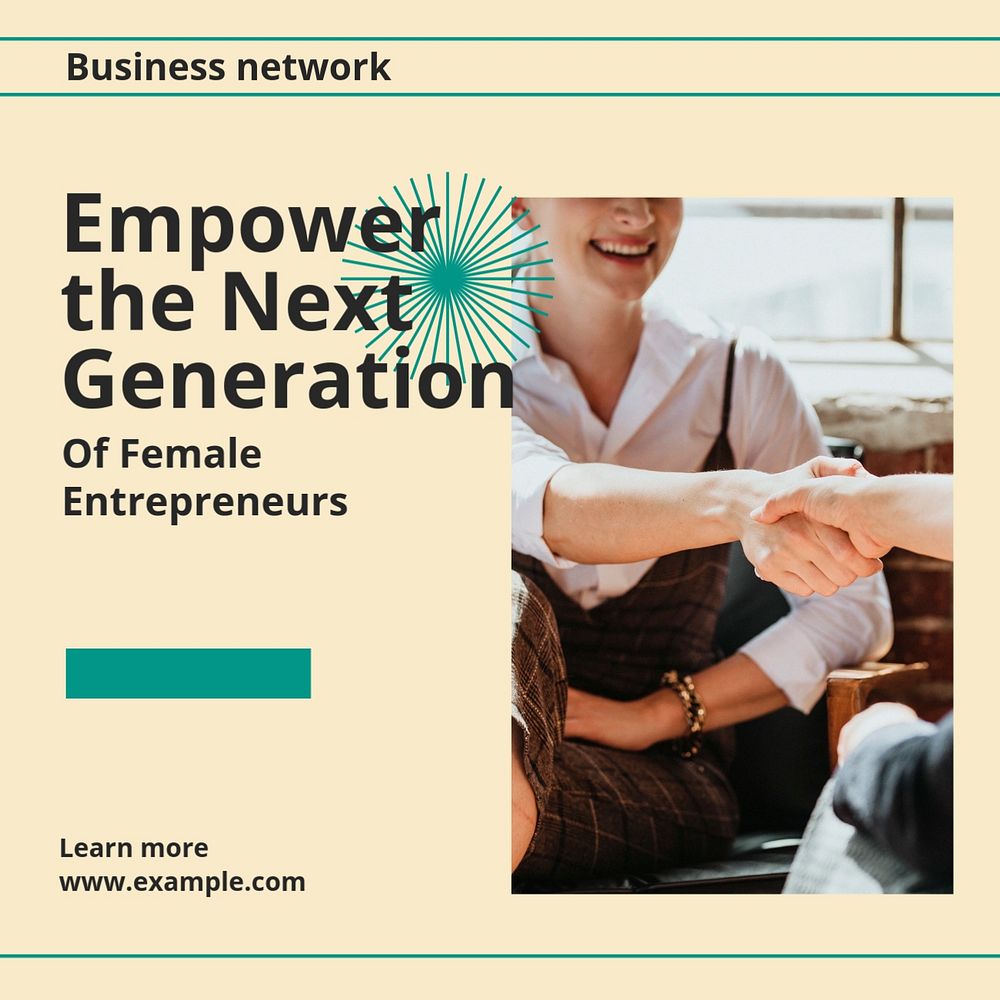 Women business empowerment Facebook post template, editable social media ad