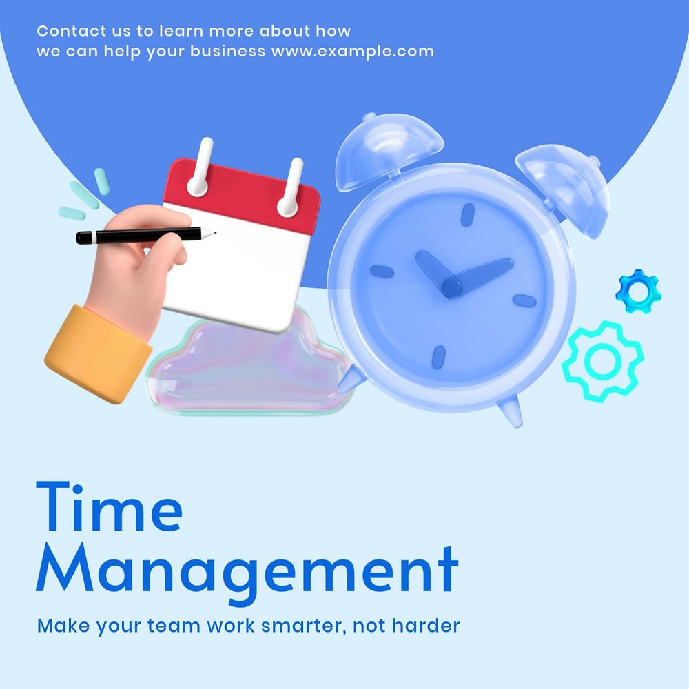 Time management Instagram post template, editable text