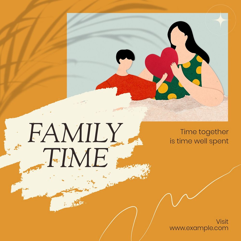 Family time Facebook post template, editable social media ad