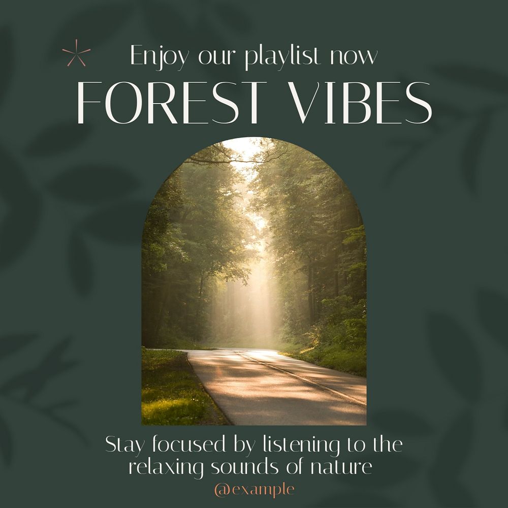 Forest vibes Facebook post template, editable social media ad