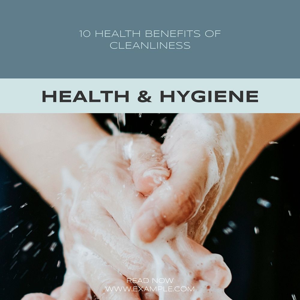 Health & hygiene Facebook post template, editable social media ad